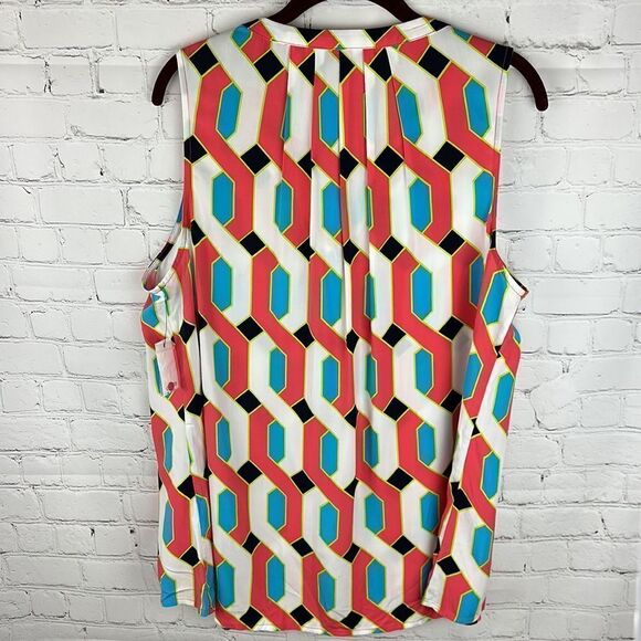 Crown & Ivy Women’s Sleeveless Multicolor V Neck Top Size XL NWT - Picture 5 of 6
